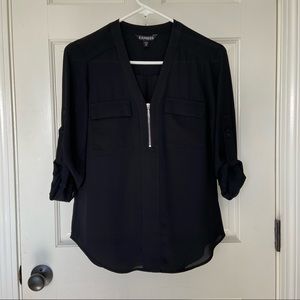 NWOT Express Rolled Sleeve Pocket Shirt